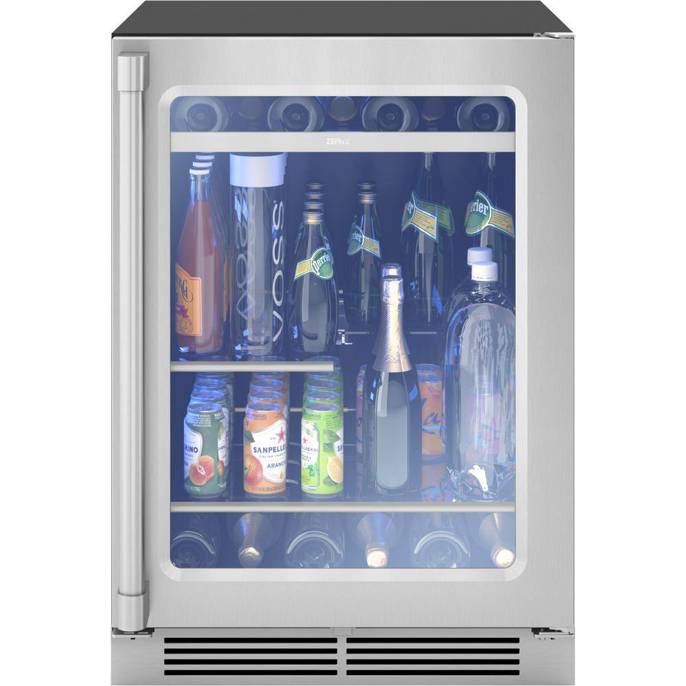 Zephyr 24 in. Dual Zone 45-Bottle Free Standing or Built-In Wine Cooler PRPW24C02AG