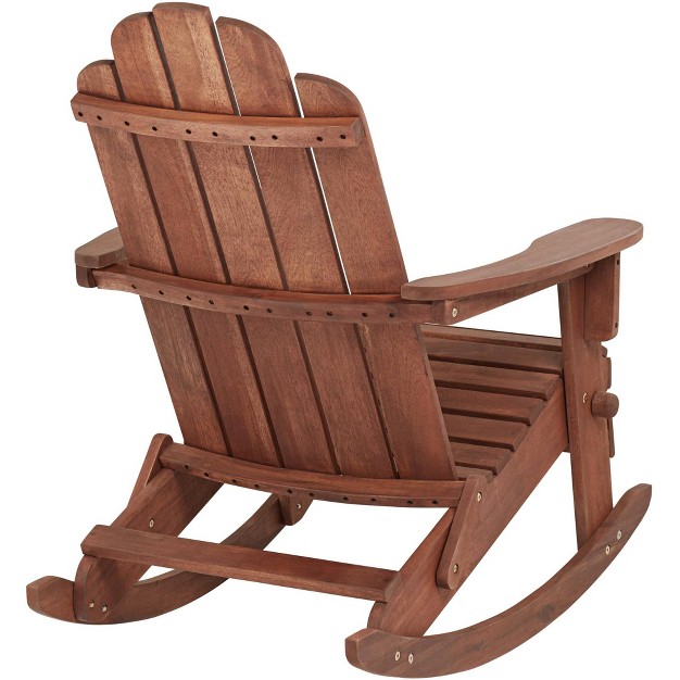 Teal Island Designs Chandler Dark Natural Adirondack Rocking Chair