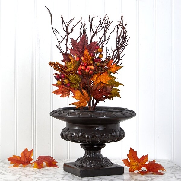 20 Maple Leaf and Berries Artificial Flower Bouquet (Set of 3)