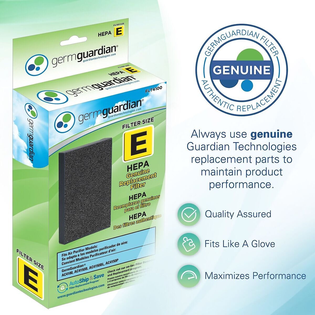 Germ Guardian FLT4100 HEPA Air Purifier Replacement Filter E