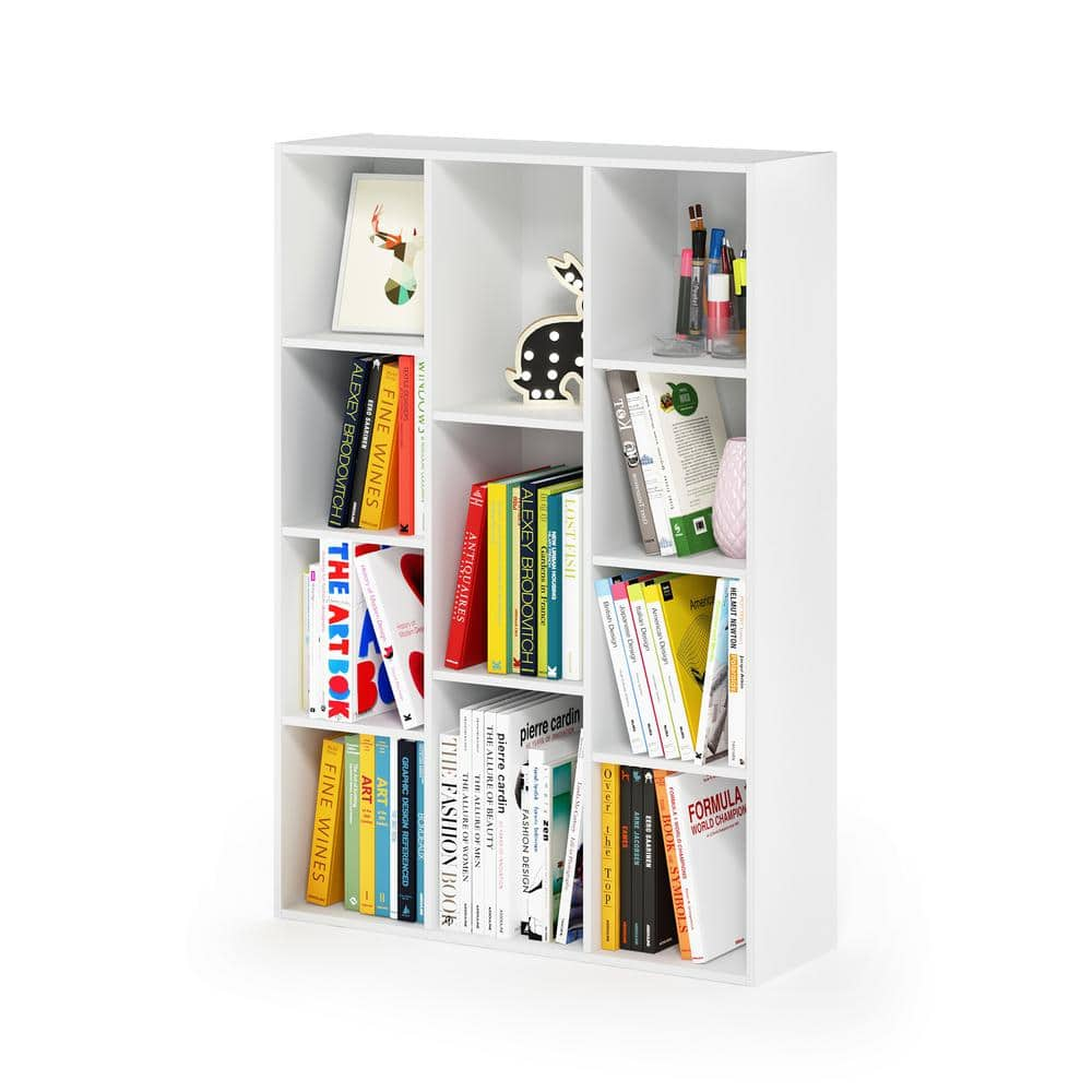 Furinno White 11-Cube Reversible Open Shelf Bookcase 11107WH