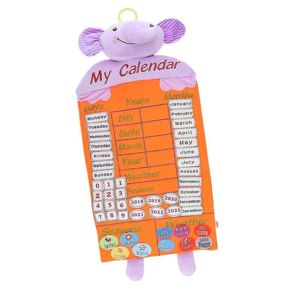 Elephant Pattern Hanging Calendar Learning Toy