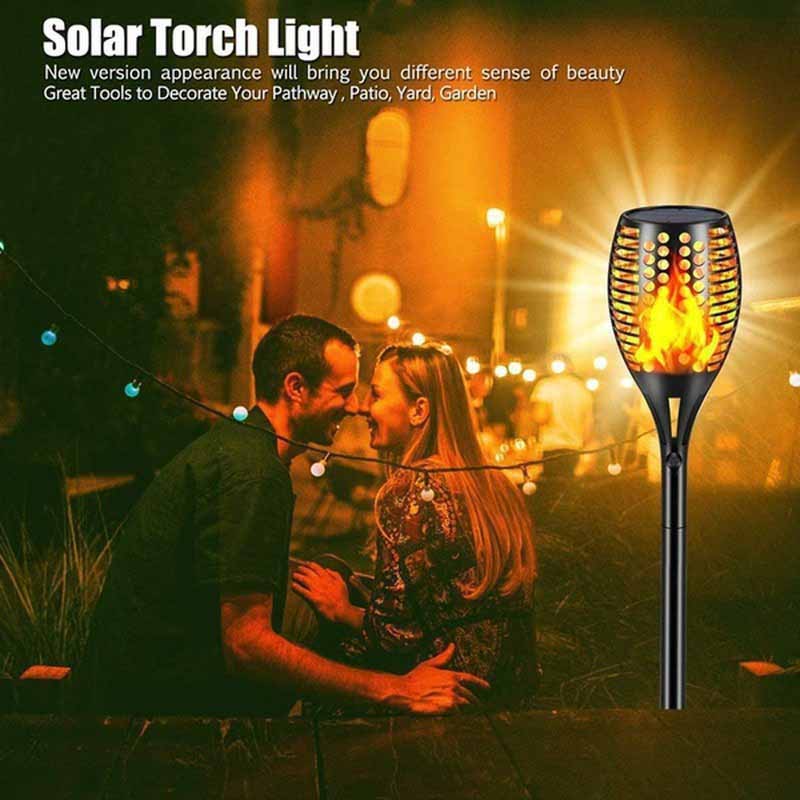 1Pcs Solar Flame Torch Lights Flickering Light Waterproof Outdoor Garden Decoration Lawn Path Yard Patio Floor Lamps