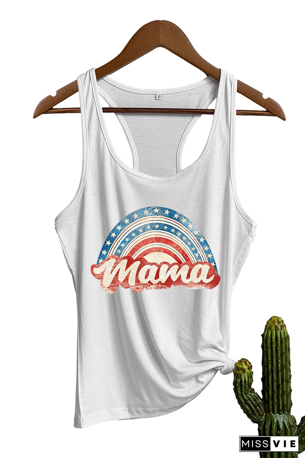 American Dude Print Sleeveless Tank Top Wholesale