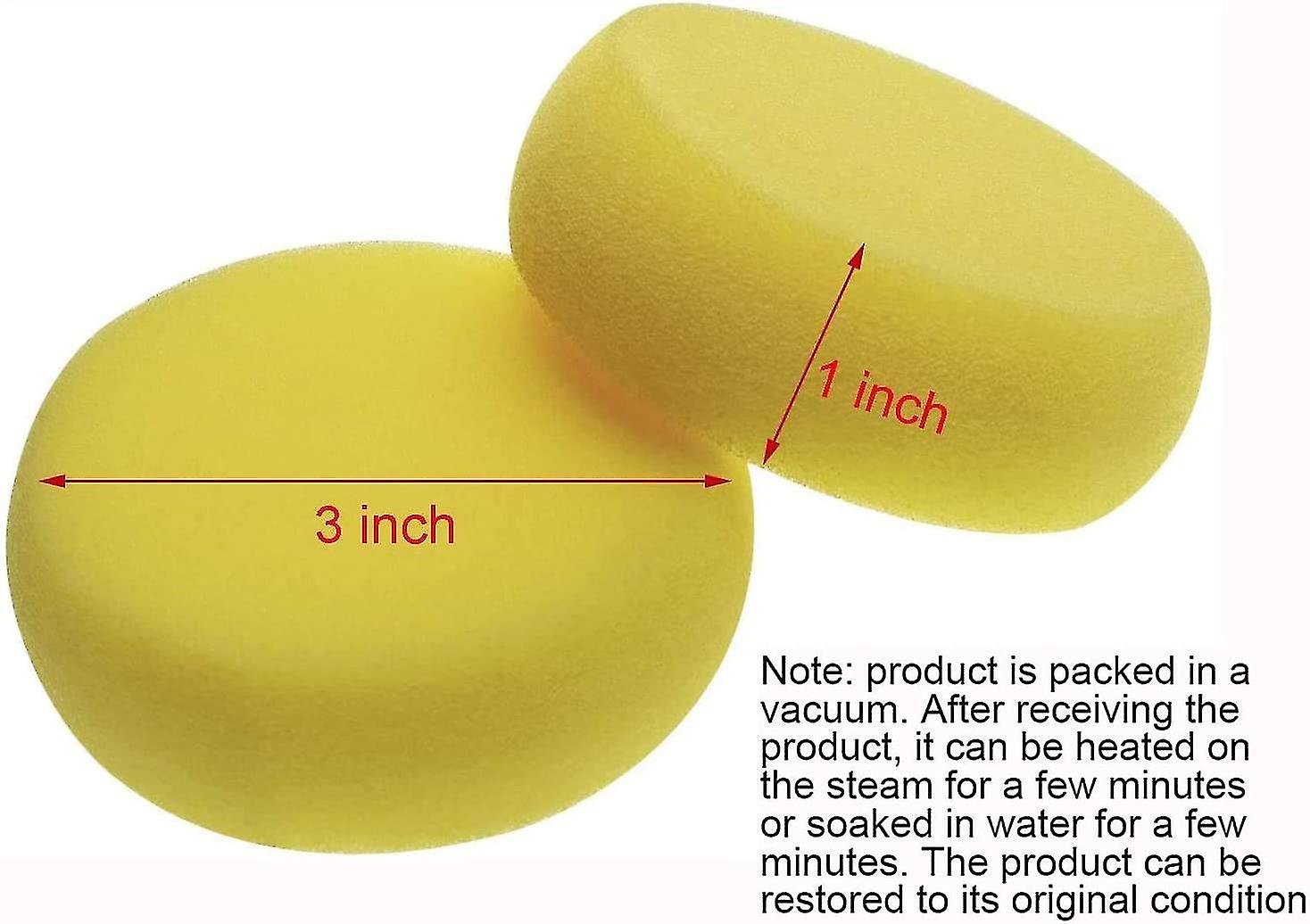 Jinglin Paint Sponge Applicator 10 Pieces Round Detail Foam Sponges For Paint Car Waxing Arts And Crafts Diy (yellow)