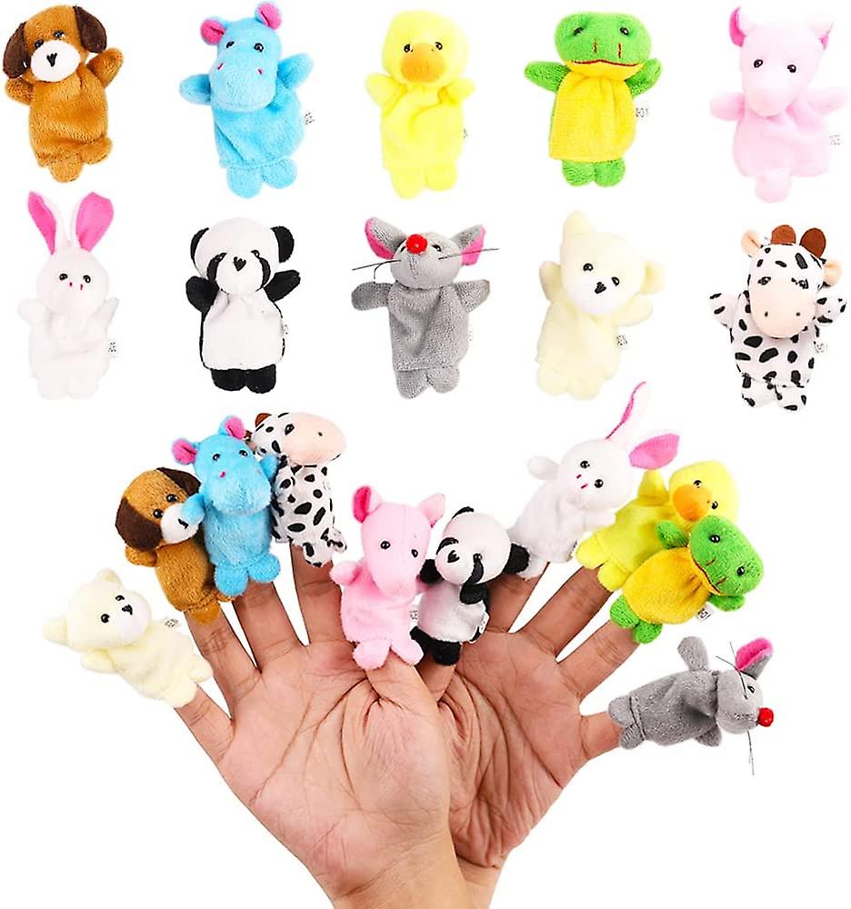 20pcs Finger Puppets Set - Soft Plush Animals Finger Puppet Toys For Kids， Mini Plush Figures Toy Assortment For Boys and Girls， Party Favors For Shows，