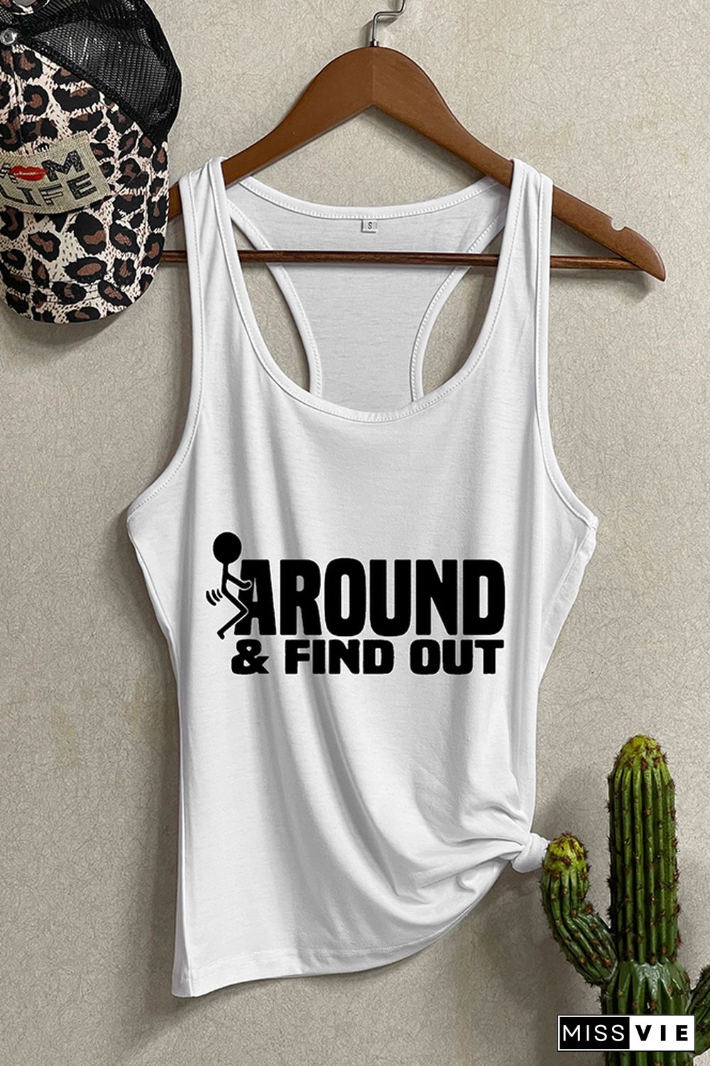 Fck Around And Find Out, Sarcastic Funny, Wine Glass Sleeveless Tank Top Wholesale