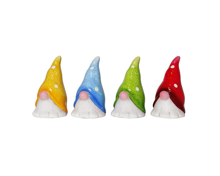 Alpine Assorted Colorful Ceramic Gnome Head Statue - QWR1018AHH