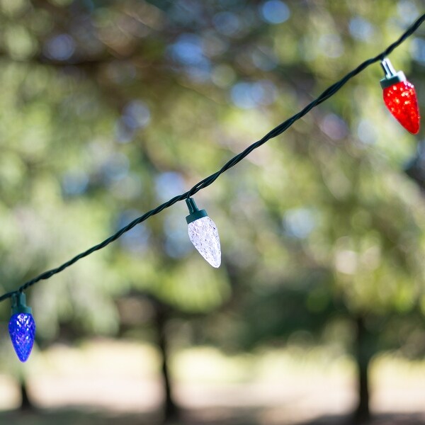 Patriotic LED C9 Faceted Christmas Lights