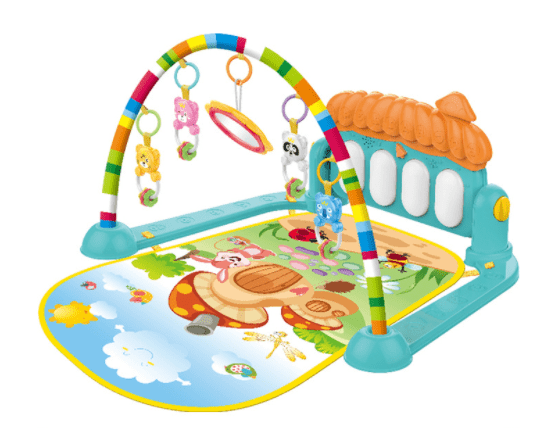 Baby Play Mat for Infant with Music and Mirror， Newborn Piano Activity Center Toys Gym Floor Playmat for Boys Girls