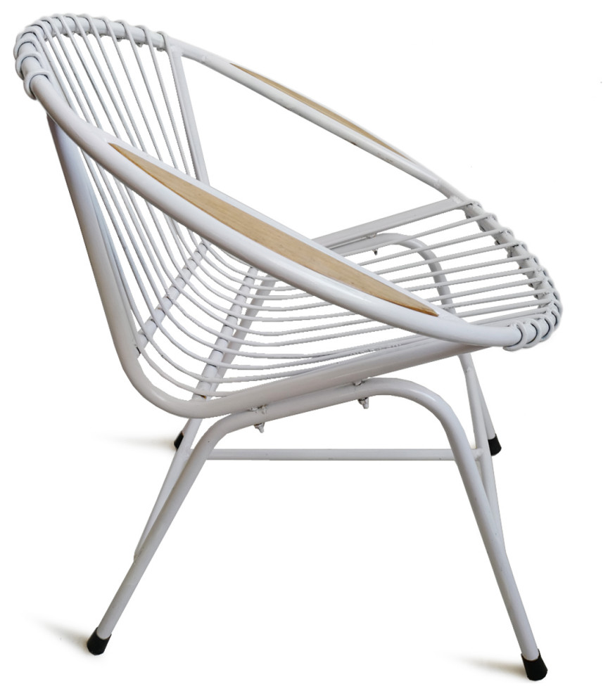 Retro Ring White Iron Outdoor Chair   Contemporary   Outdoor Lounge Chairs   by Design Mix Furniture  Houzz