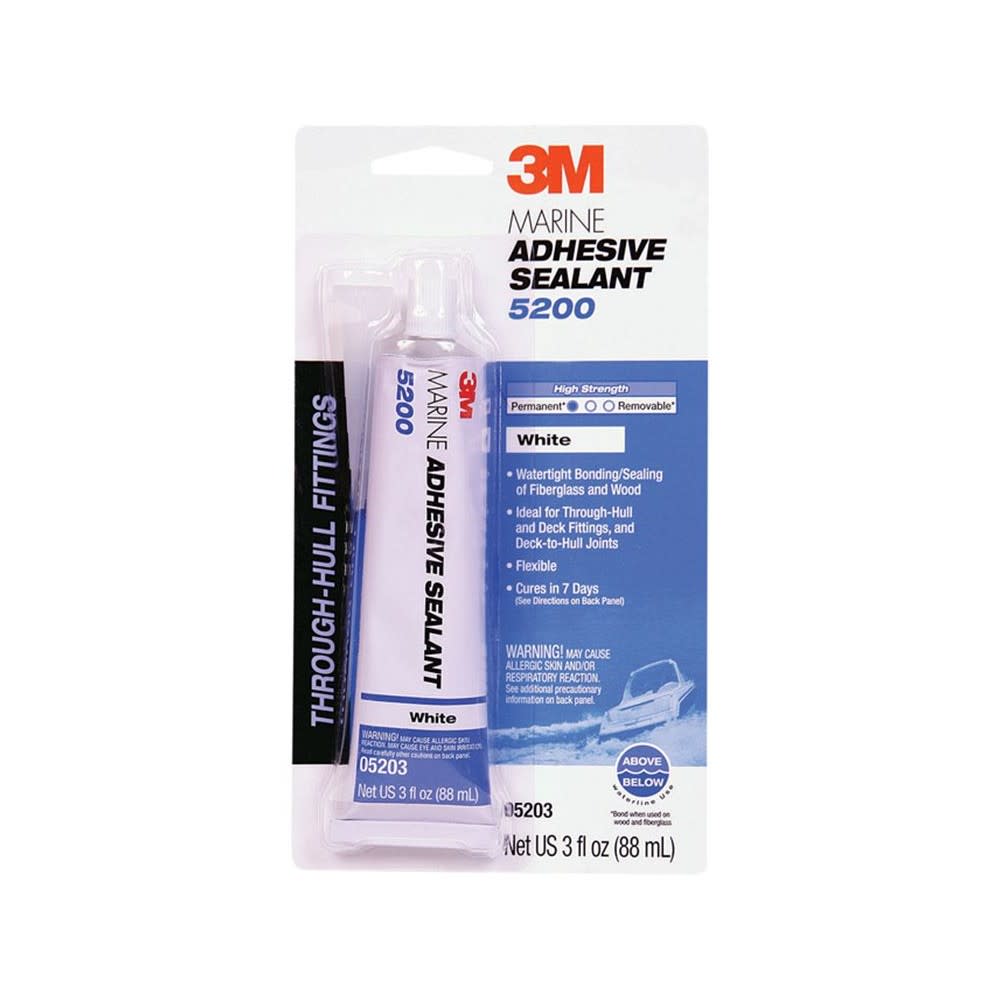 3M 3oz 5200 Series White Marine Adhesive Sealant ;