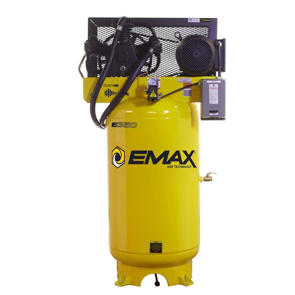 EMAX 80 Gal. 7.5 HP 3-Cylinder 1-Phase 175 PSI Electric Air Compressor with Isolator Pads and Auto Drain HES07V080Y1