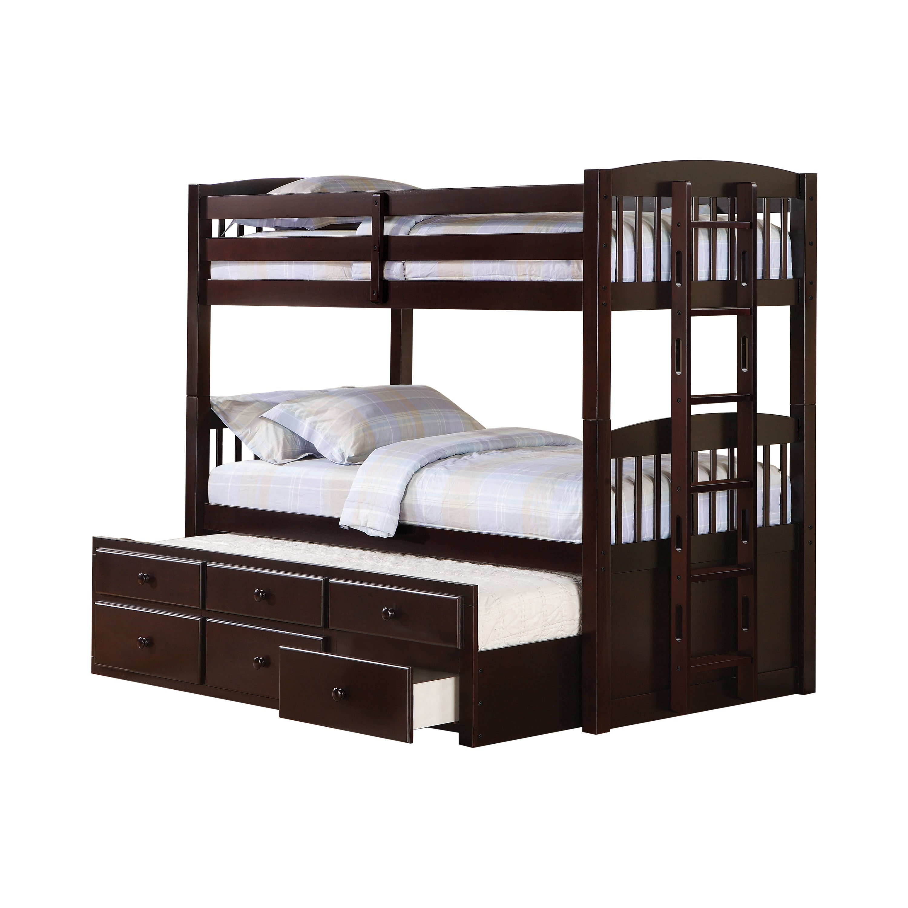 Kensington Twin Over Twin Bunk Bed With Trundle Cappuccino-460071