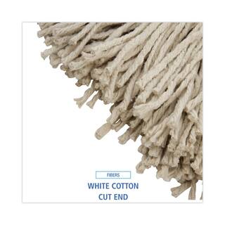 Boardwalk Cotton Cut-End Lie-Flat Wet Flat Mop Mop Head 24 oz. White (12-Carton) BWK724CCT