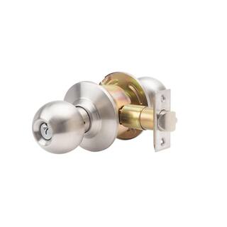 Taco ECB Satin Stainless Steel Grade 3 Cylindrical Entry Door Knob 2-34in Backset Lockset and Single Cylinder Deadbolt Combo DL-ECB53S234DB251-US32D