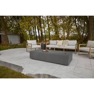 Real Flame Aegean 32 in. W x 70 in. L Outdoor Powder Coated Steel Rectangle Propane in Slate Fire Table in Weathered Slate C9814LP-WSLT