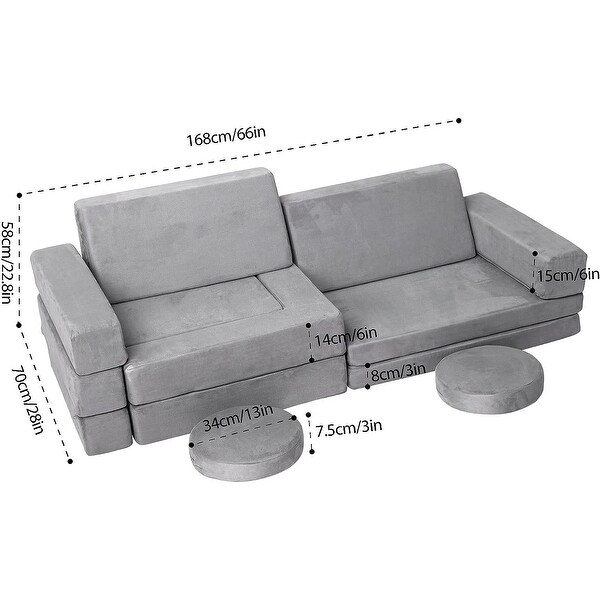 Modular Kids Couch for Toddler Playroom，Bedroom Imaginative Furniture，Kids Sofa