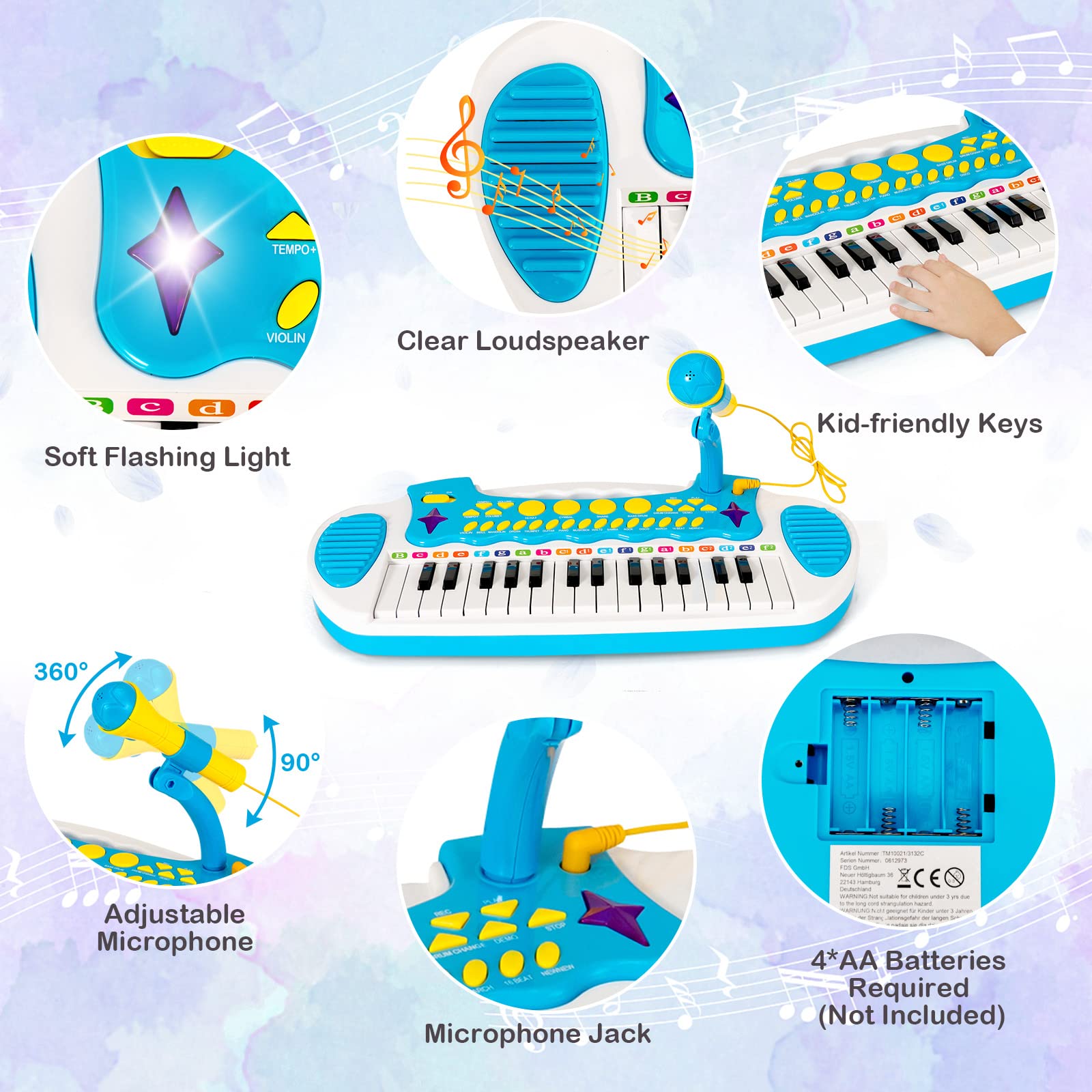 Costzon 31-Key Kids Piano Keyboard Toy, Toddler Electronic Musical Instrument Educational Toy