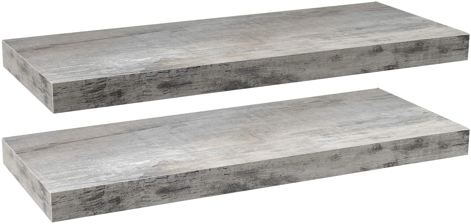 Floating Wall Shelf - Gray Wood