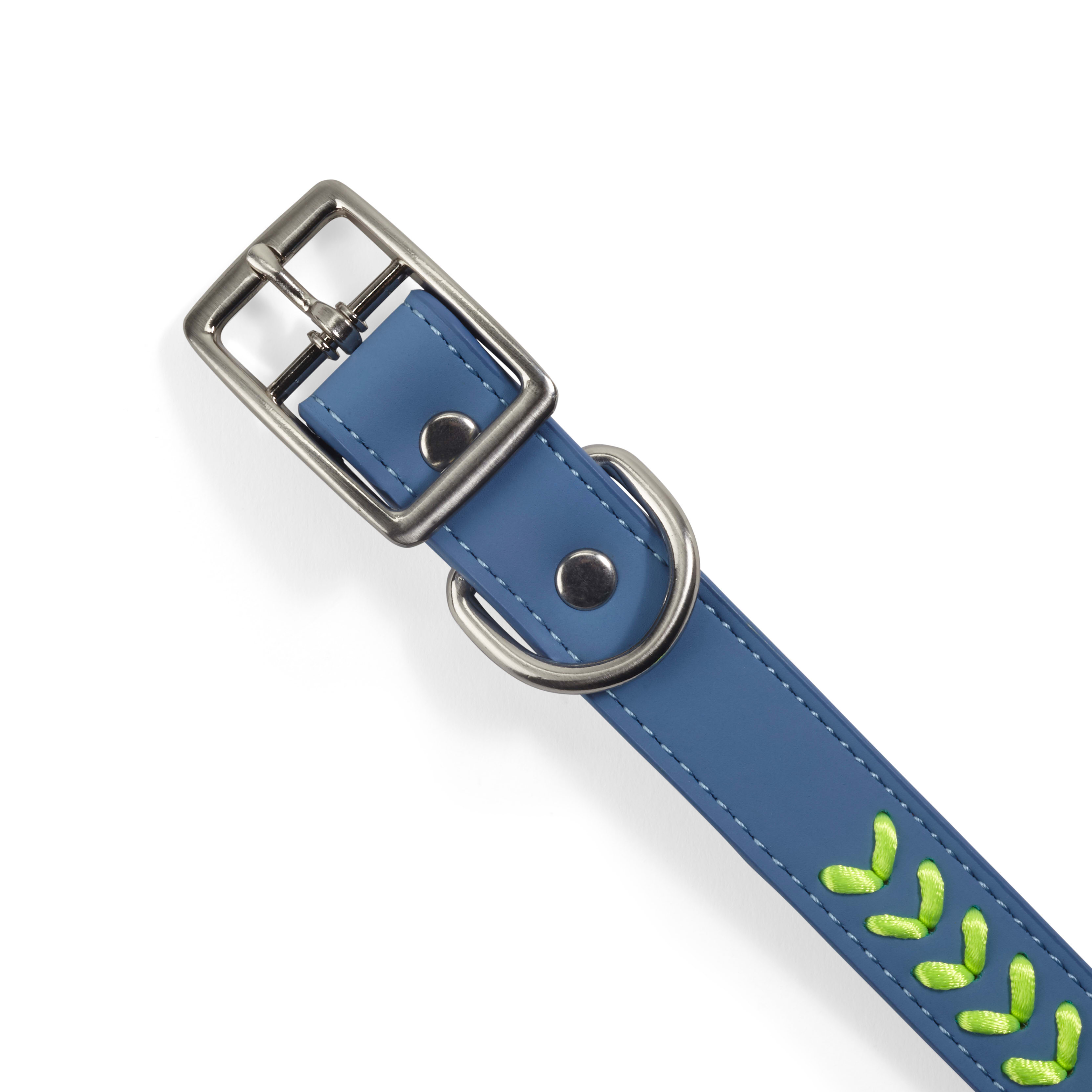 YOULY The Extrovert Blue  Rainbow Braided Dog Collar， Small