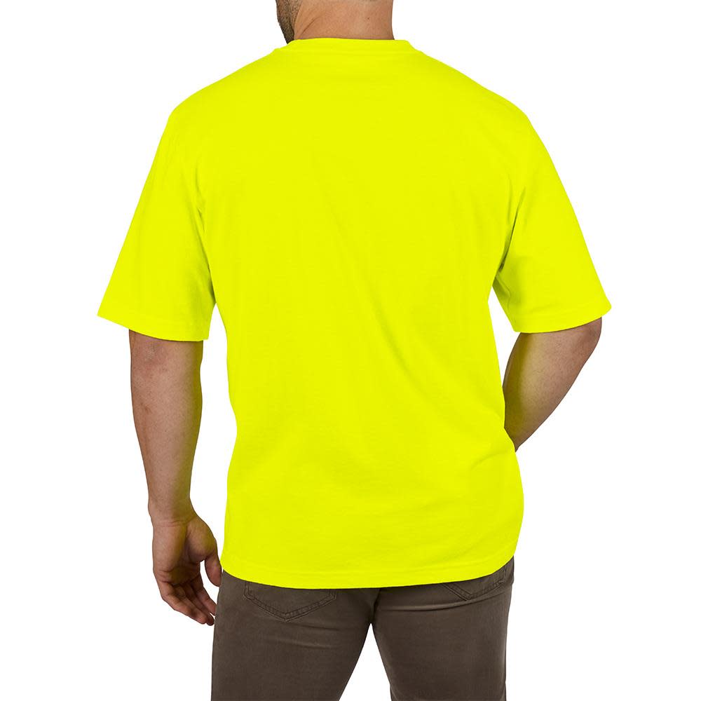 Heavy Duty Hi Vis Yellow Pocket Short Sleeve T-Shirt ; Small