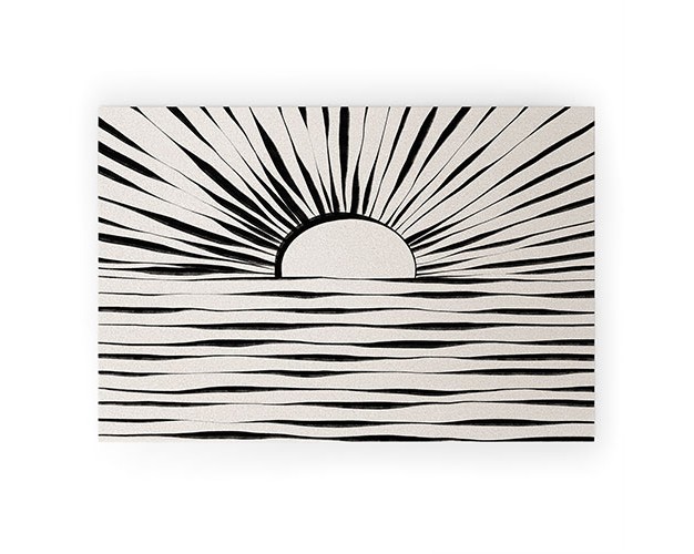 Alisa Galitsyna Minimal Sunrise Sunset Looped Vinyl Welcome Mat Society6