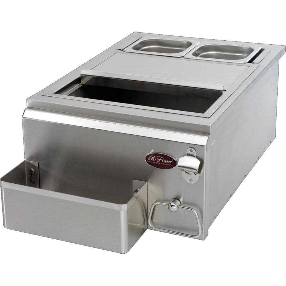 Cal Flame 18 in. Built-In Stainless Steel Cocktail Center for Outdoor Grill Island BBQ11842P-18