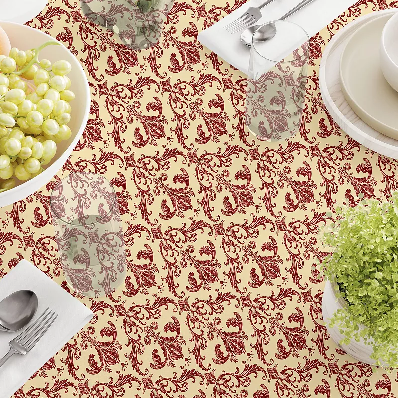 Square Tablecloth， 100% Cotton， 52x52， Floral 159