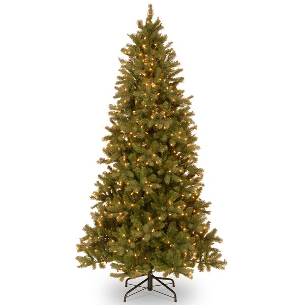 National Tree Company 7.5 ft. FeelReal Down Swept Douglas Slim Fir Hinged Tree with 600 Clear LightsULSpecial Version