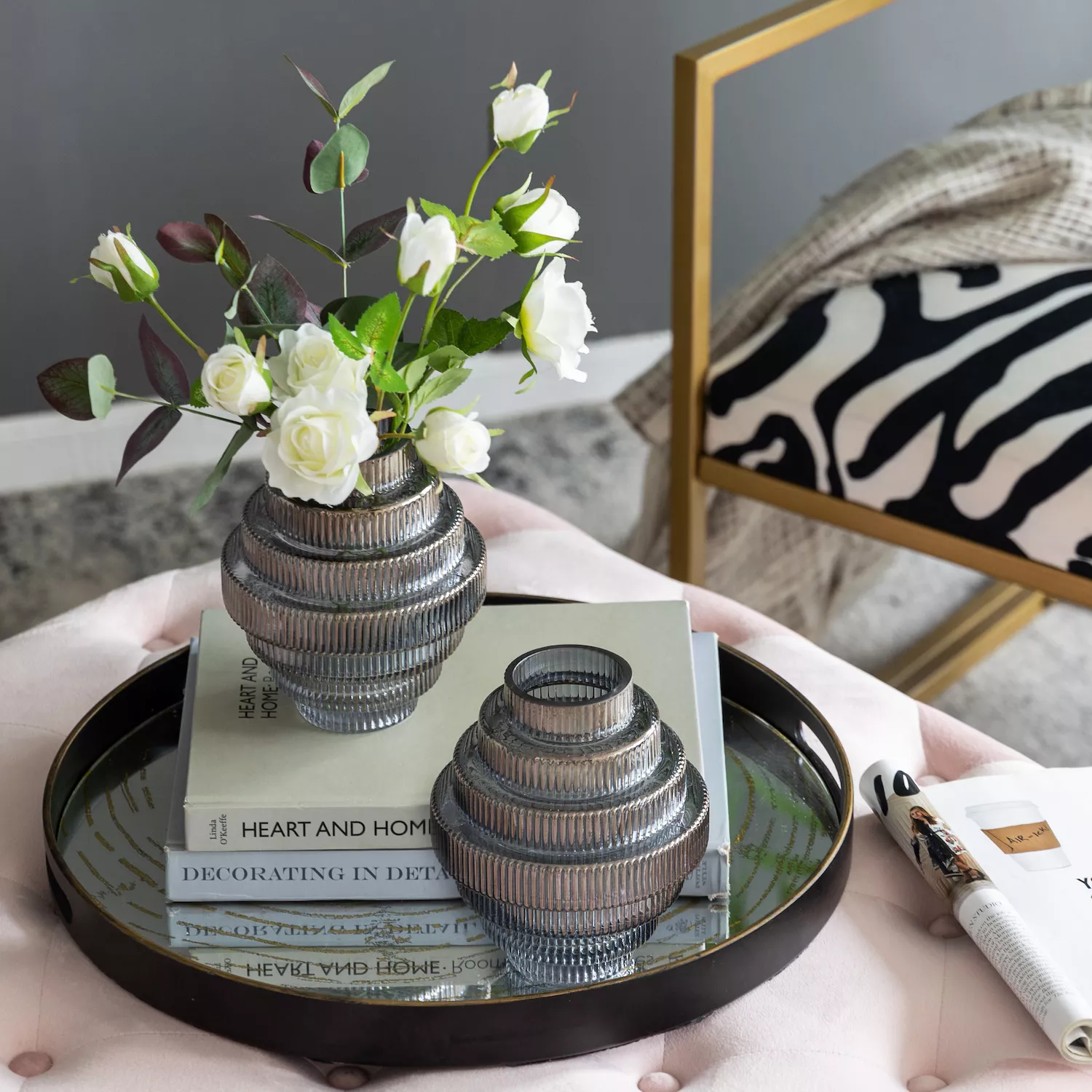 Geometric Glass Vase 2-Piece Set Table Décor