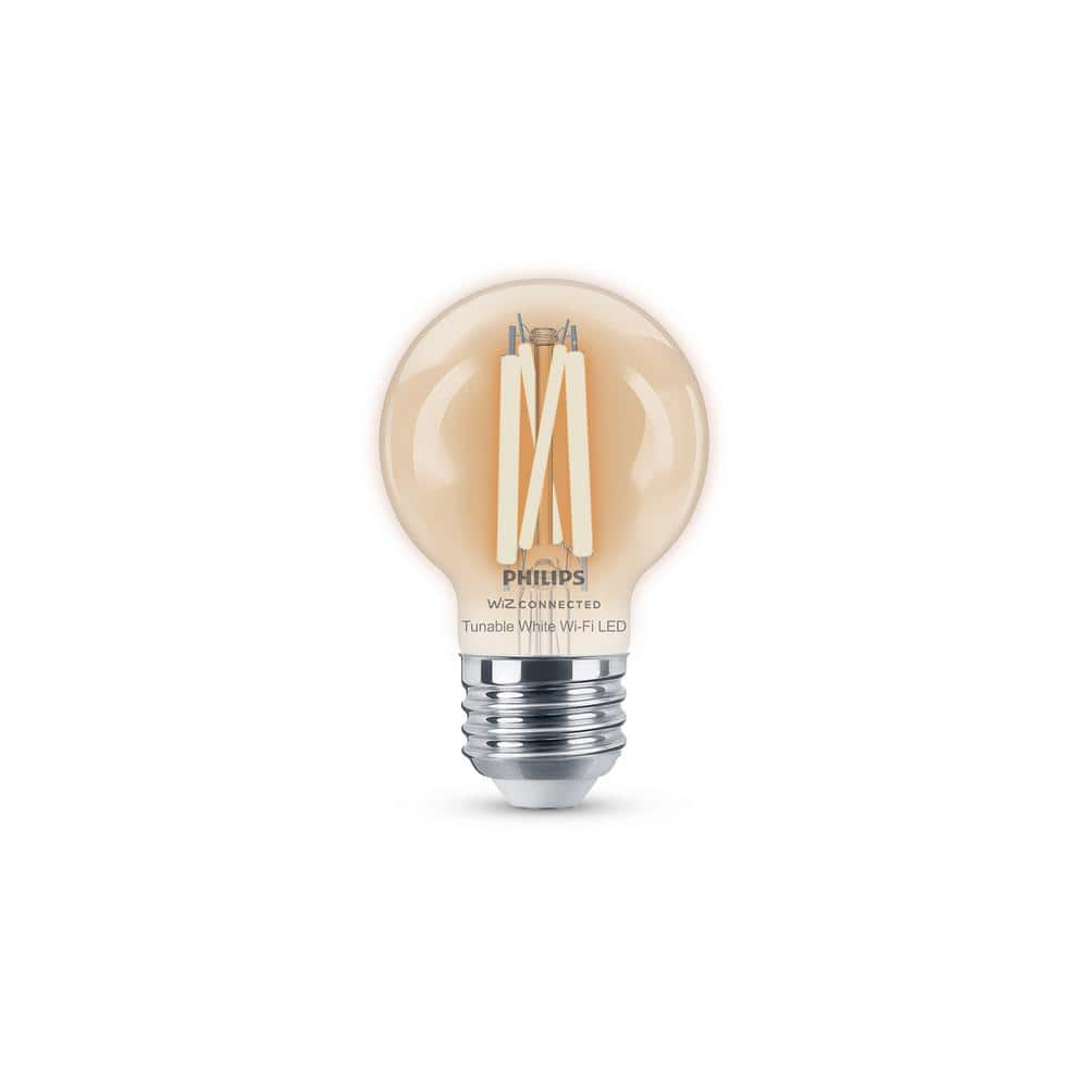 Philips 40-Watt Equivalent G16.5 Smart Wi-Fi LED Tuneable White Light Bulb Powered by WiZ with Bluetooth (2-Pack) 567271