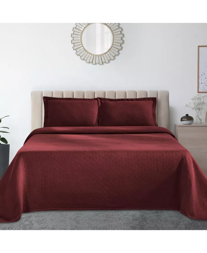 Superior Basket Weave Jacquard Matelasse Bedspread Set Collection