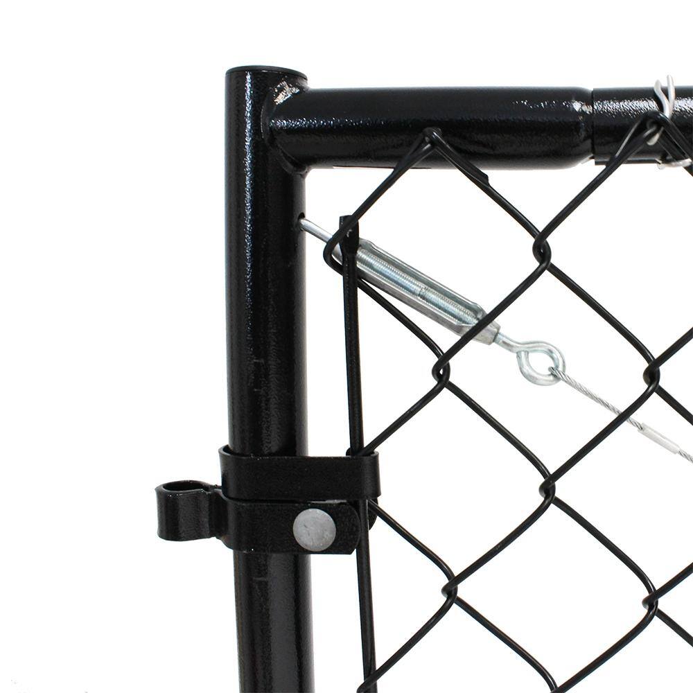 4 ft. H Adjustable Walk Gate Kit Square Corner Frame - Black CL 014519