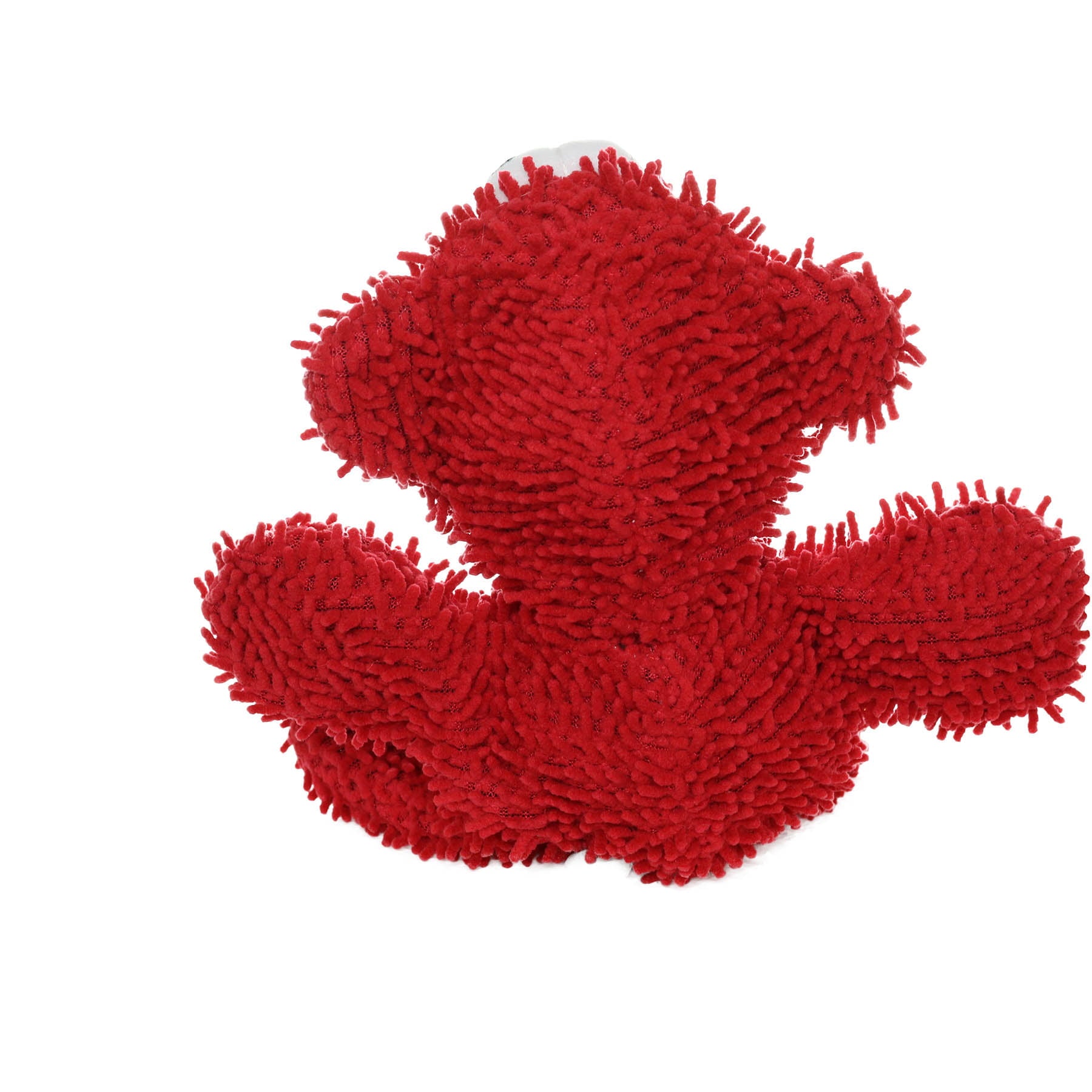 Mighty Microfiber Ball Monster Dog Toy， Made with Squeaker Balls， Minimal Stuffing， Red