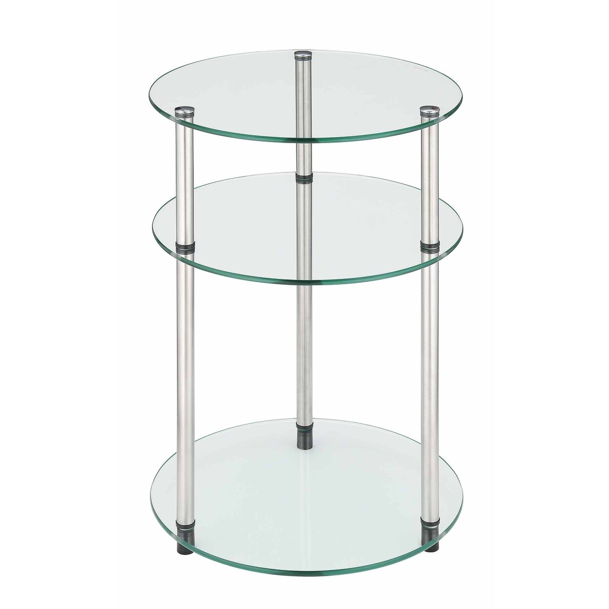 Porch and Den Japonica Glass 3-tier Round Table