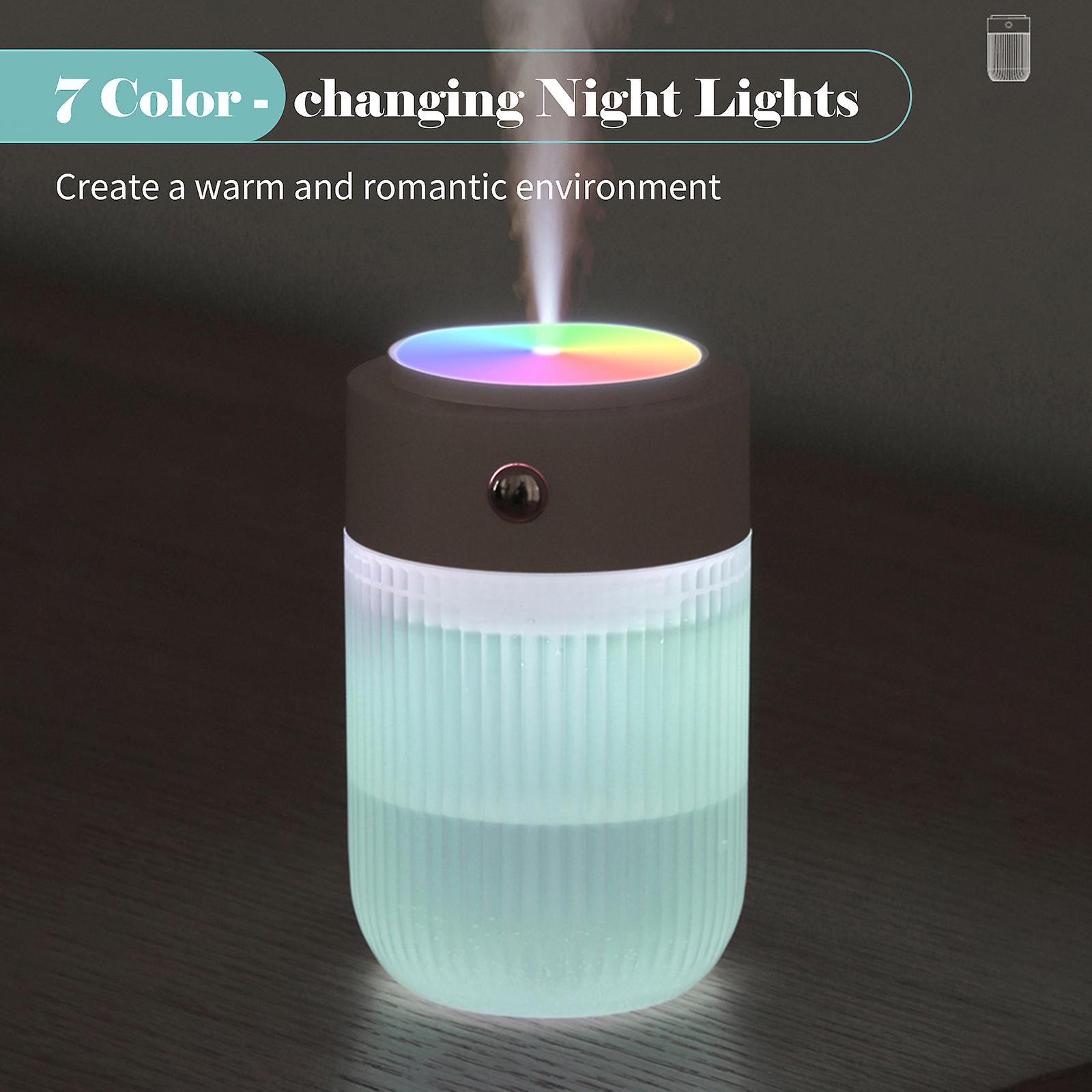 250ml Car Mist Humidifier With Colorful Night Light Desktop Usb Mist Humidifier Cool Air Humidifier For Home Office Bedroom 2 Spray Modes White