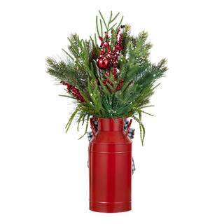 35 in. H Poinsettia Floral Potted Artificial Christmas Wreath Porch Tree 2010500010