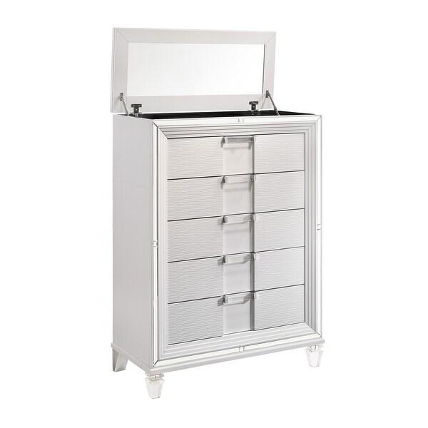 Picket House Furnishings Charlotte 5-Drawer Flip-Top Chest in White - - 35533533