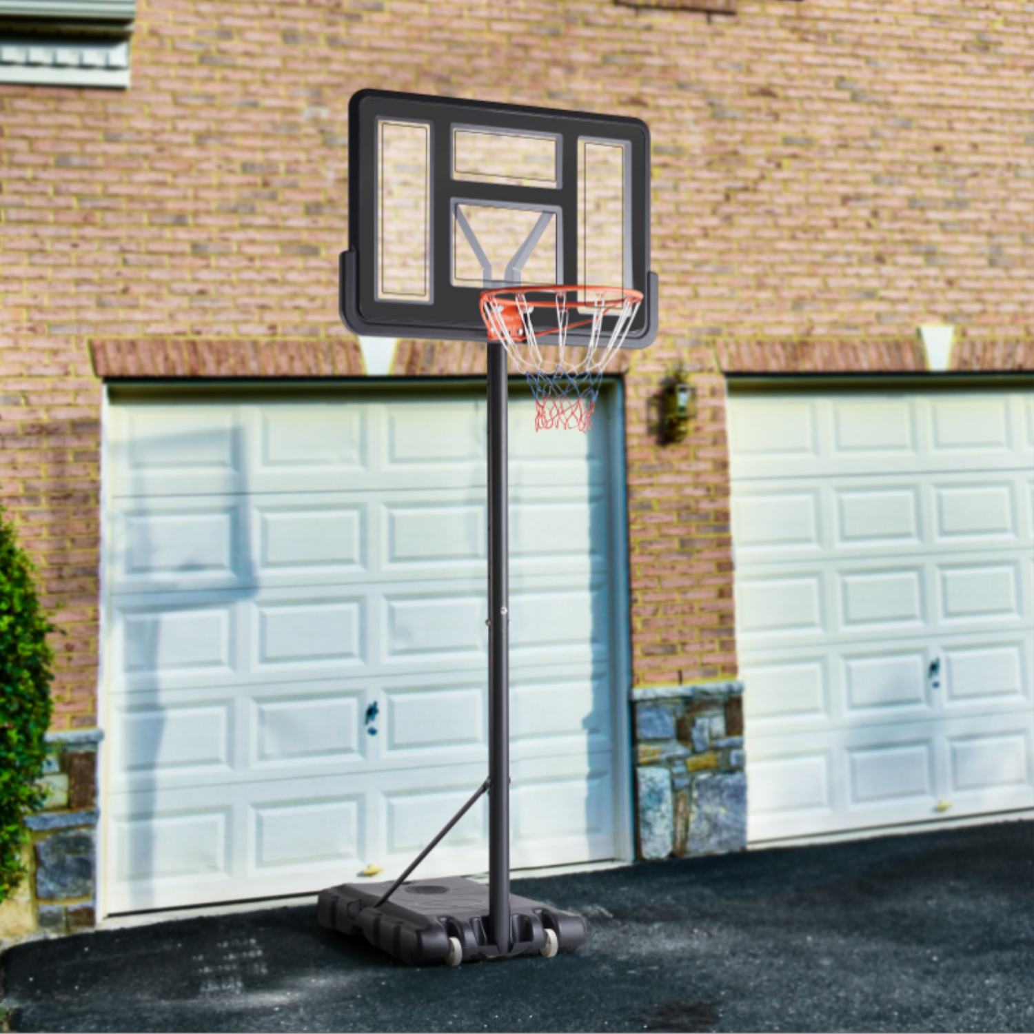 Outdoor Adjustable Basketball Stand, Portable Kids and Adult Basketball Stand, 4.2-10ft Height