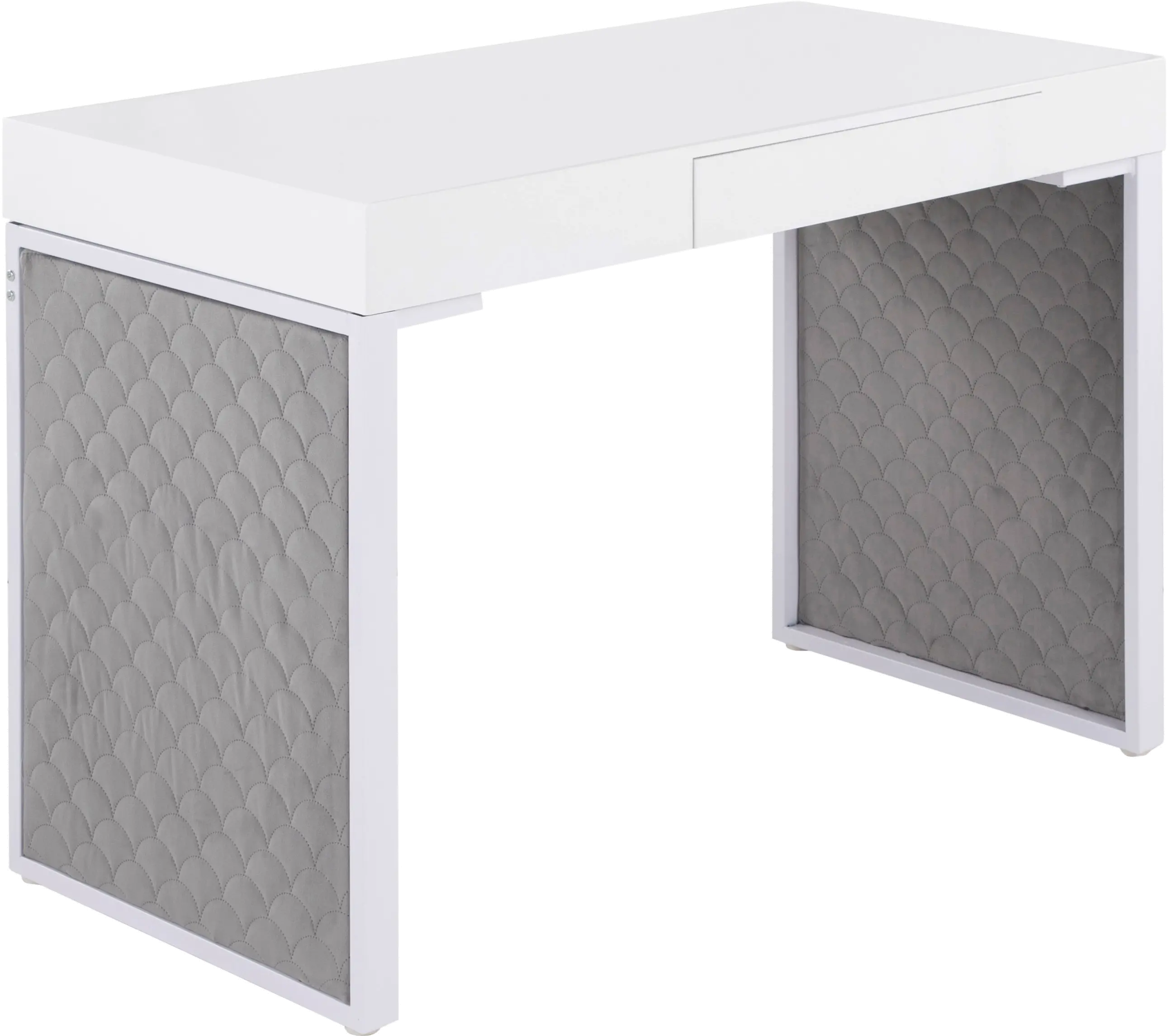 Drift White Upholstered Desk