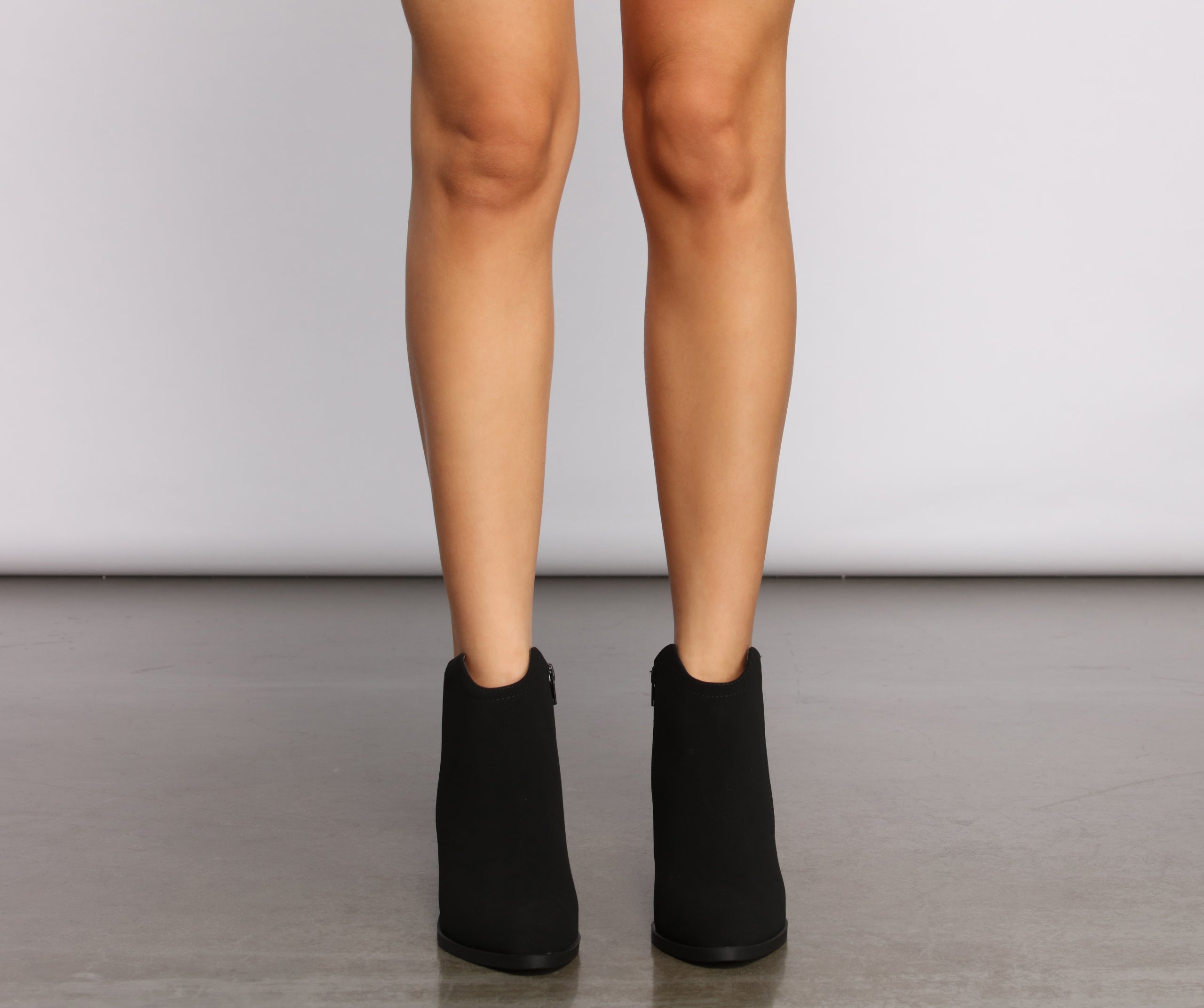 Stacked On Basic Faux Nubuck Booties