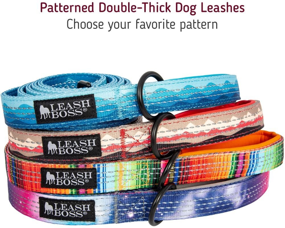 Leashboss Patterned Standard Dog Leash， 6-ft long