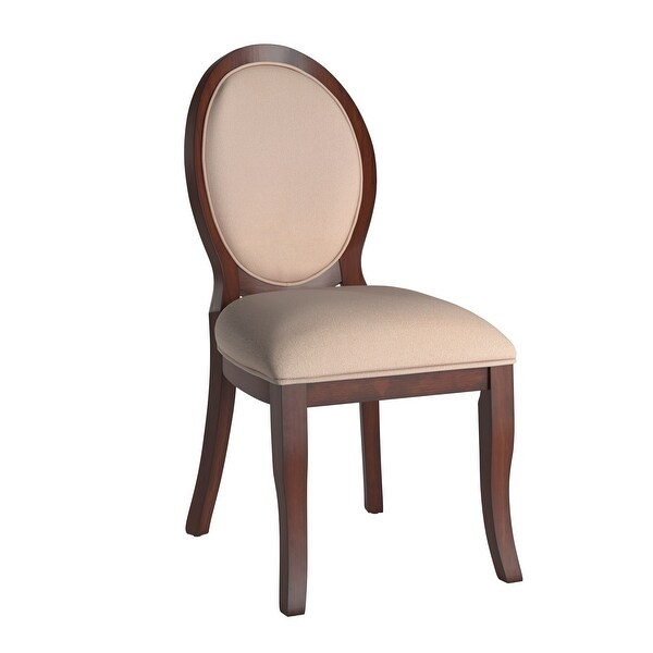 Verdiana Rich Brown Cherry Finish Oval Dining Chair (Set of 2) by iNSPIRE Q Classic