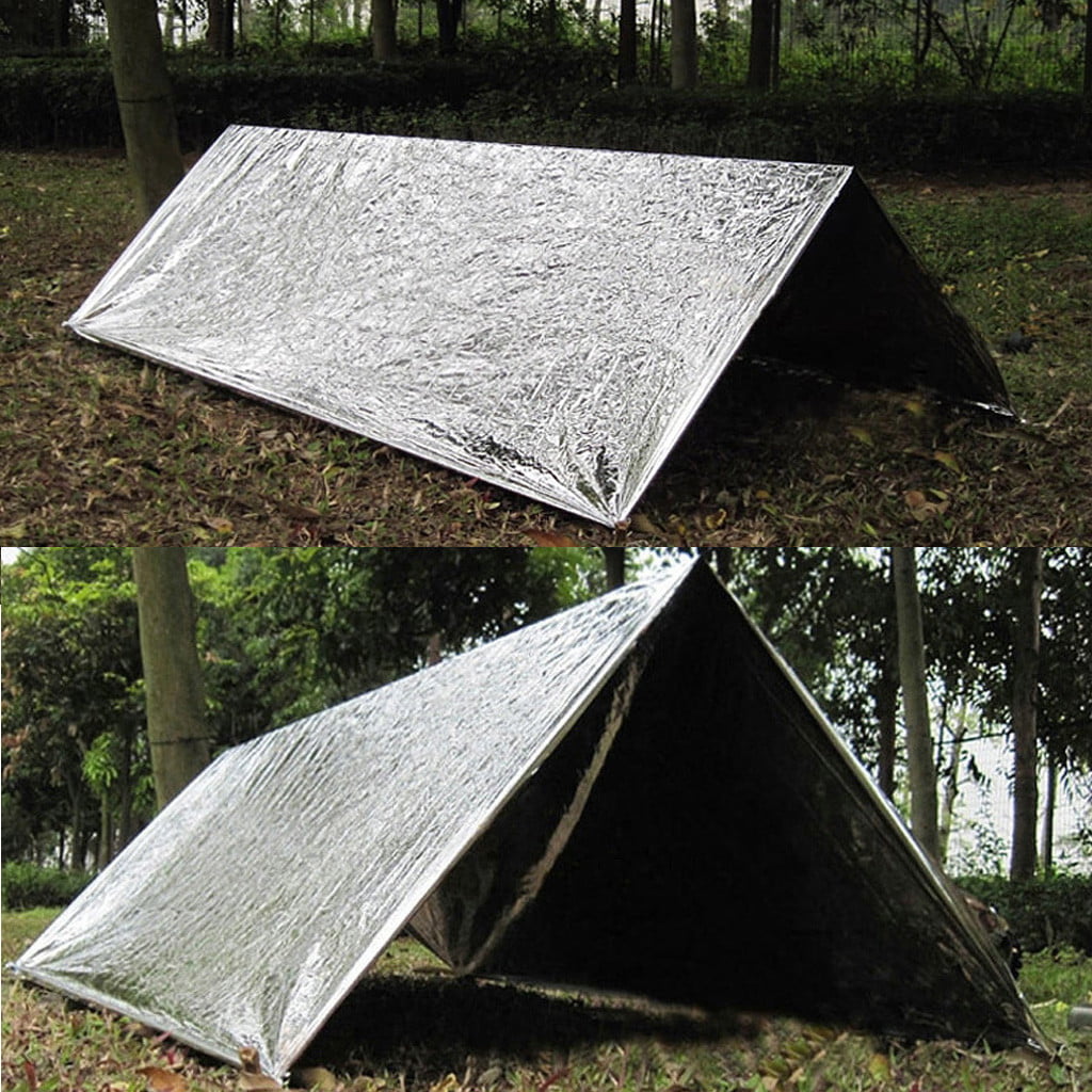 Pacnp Outdoor Emergency Tent Blanket Sleeping Bag Survival Reflective Shelter Camping