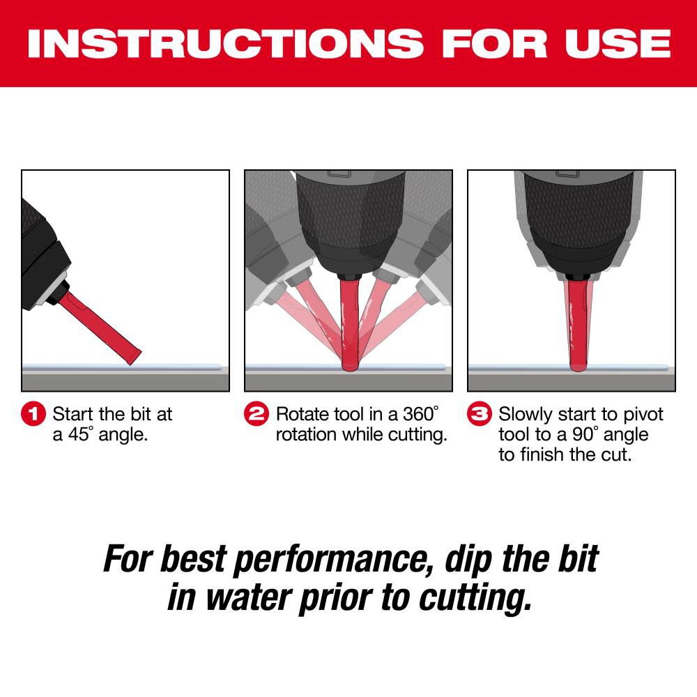 Milwaukee DIAMOND MAX 1/4 in. Diamond Grit Hole Saw 2 PK 49-56-0501 from Milwaukee