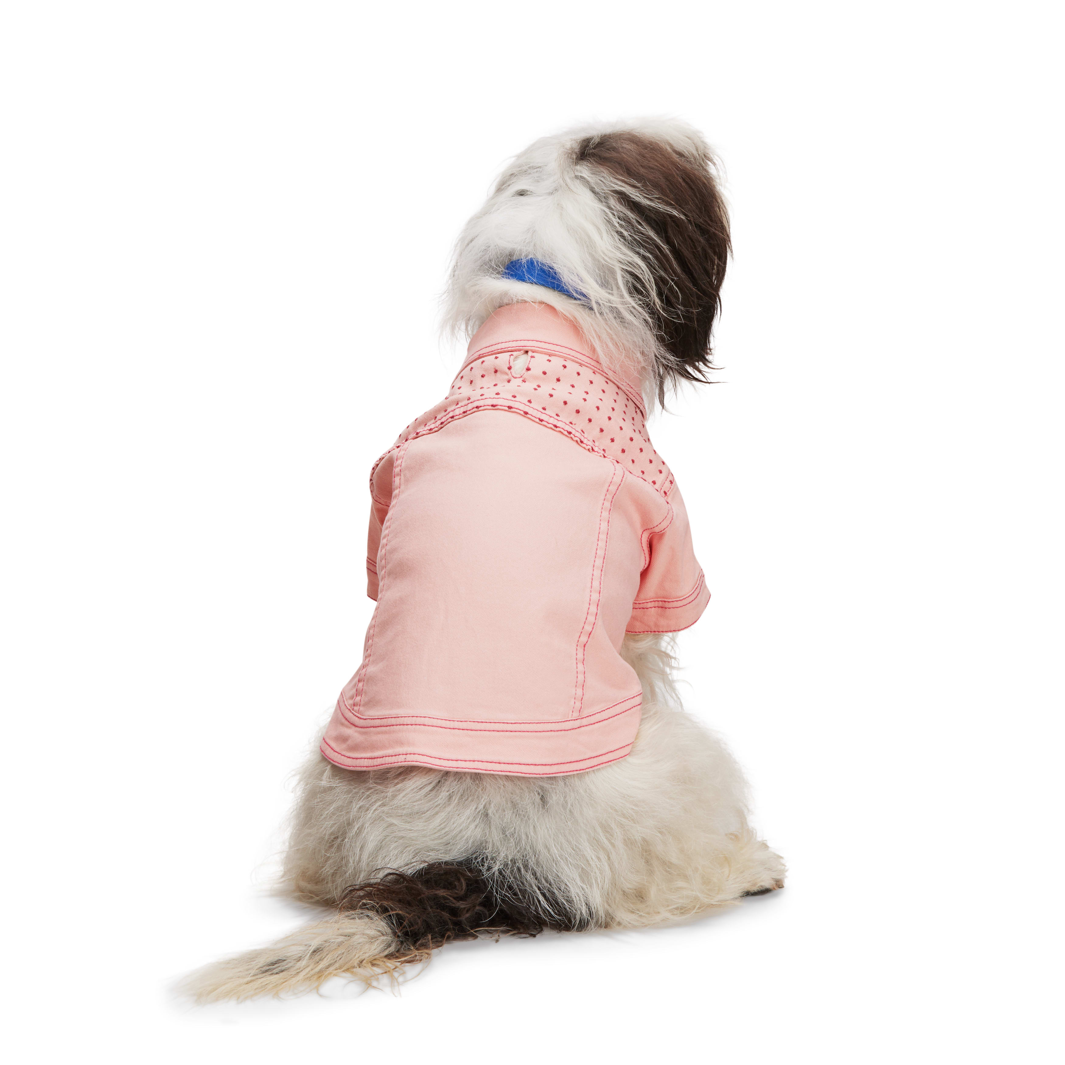 YOULY Pink Denim Jacket for Dogs， XX-Small