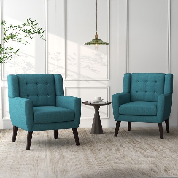 Cotton/ Linen Look Fabric Modern Accent Armchair