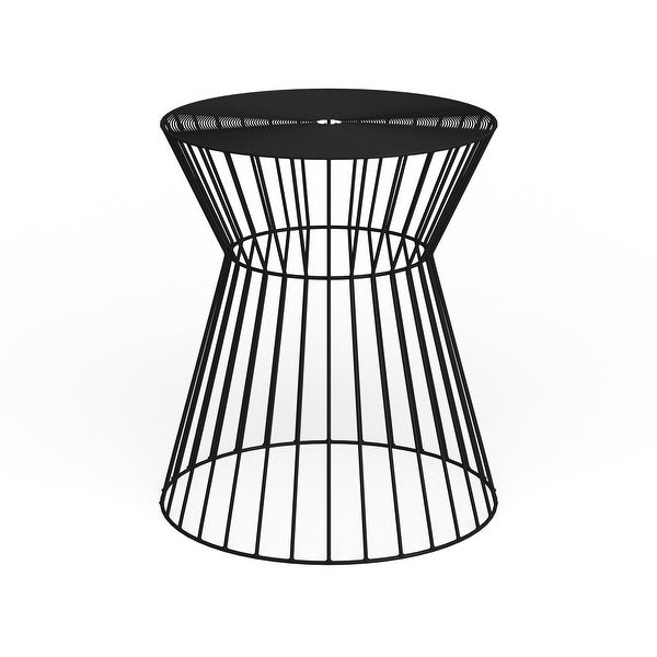 SAFAVIEH Steelworks Iron Wires Black Accent Stool