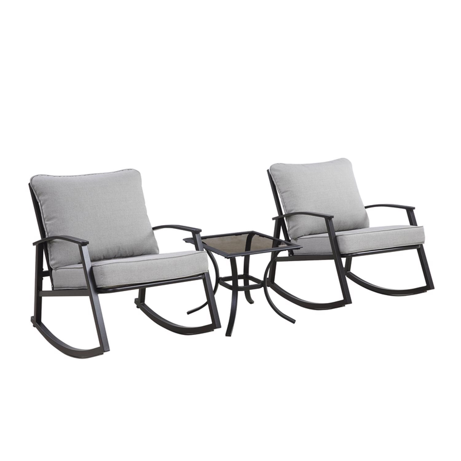 Living Accents Black Steel Bistro Chat Set 3-Pieces